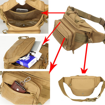 Military Fanny Bag Sports Outdoor Μεγάλης χωρητικότητας Αδιάβροχη Tactical Waist Bag Riding Travel Running Τσάντα στήθους πολλαπλών λειτουργιών