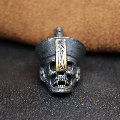 Zombie Skull Face Cuțit din alamă Mărgele lucrate manual DIY Paracord țesute Snur pandantive Punk în aer liber Instrumente EDC Agățătoare Accesorii