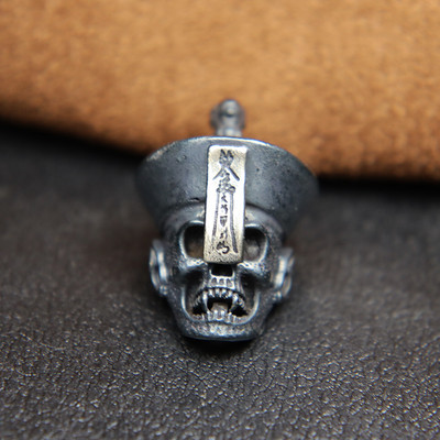 Zombie Skull Face Cuțit din alamă Mărgele lucrate manual DIY Paracord țesute Snur pandantive Punk în aer liber Instrumente EDC Agățătoare Accesorii