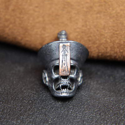 Zombie Skull Face Cuțit din alamă Mărgele lucrate manual DIY Paracord țesute Snur pandantive Punk în aer liber Instrumente EDC Agățătoare Accesorii