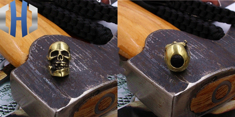 Paracord perle Mesing Pušenje Lubanja Nož Privjesak Gumb za vješanje Telefon EDC Kišobran Konop Privjesak Zip Glava Nož Perle