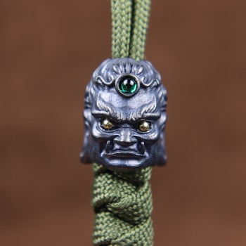 Ορειχάλκινο Fudo Buddha Head Sculpture EDC Knife Beads Κοσμήματα DIY Paracord Υφαντά κορδόνια Γούρια Αξεσουάρ Διακοσμήσεις εργαλείων εξωτερικού χώρου
