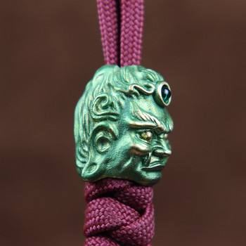 Месингова скулптура на главата на Фудо Буда EDC Нож Мъниста Бижута Направи си сам Paracord Тъкани въжета Талисмани Аксесоари Инструменти за открито Декорации