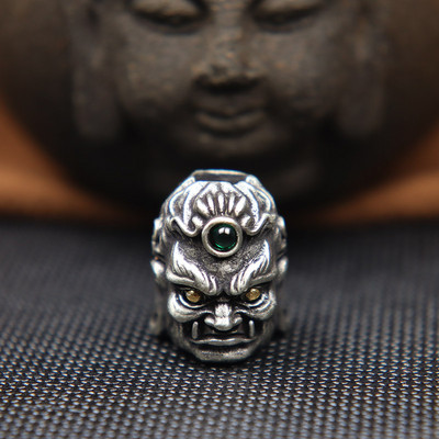 Sárgaréz Fudo Buddha fej szobor EDC Kés Gyöngyök Ékszerek Barkácsolás Paracord szőtt zsinór Bűvek Kiegészítők Kültéri szerszámok Díszek