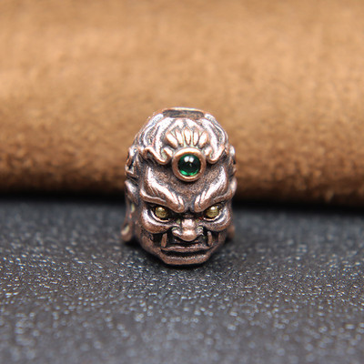 Sculptură din alamă Fudo Buddha Head EDC Cuțit Mărgele Bijuterii DIY Paracord țesut Snur Charms Accesorii Instrumente de exterior Decorații