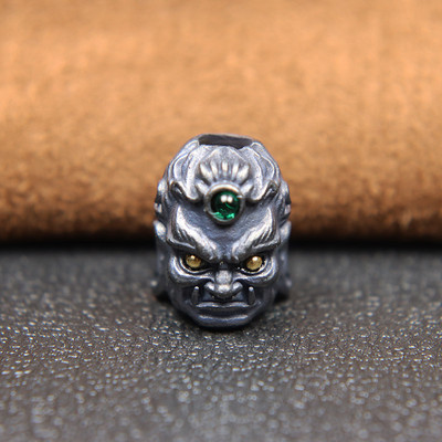 Sculptură din alamă Fudo Buddha Head EDC Cuțit Mărgele Bijuterii DIY Paracord țesut Snur Charms Accesorii Instrumente de exterior Decorații