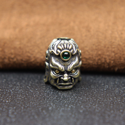 Sculptură din alamă Fudo Buddha Head EDC Cuțit Mărgele Bijuterii DIY Paracord țesut Snur Charms Accesorii Instrumente de exterior Decorații