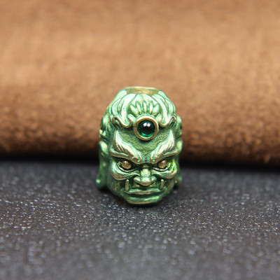 Sculptură din alamă Fudo Buddha Head EDC Cuțit Mărgele Bijuterii DIY Paracord țesut Snur Charms Accesorii Instrumente de exterior Decorații