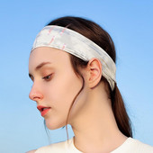 Bandă de păr pentru yoga, tipărire în stil chinezesc, vopsea cravată, elasticitate ridicată, bandă de păr pentru sport, cu uscare rapidă, bandă largă pentru yoga pentru exterior