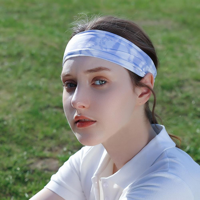 Bandă de păr pentru yoga, tipărire în stil chinezesc, vopsea cravată, elasticitate ridicată, bandă de păr pentru sport, cu uscare rapidă, bandă largă pentru yoga pentru exterior