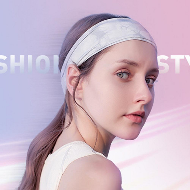 Bandă de păr pentru yoga, tipărire în stil chinezesc, vopsea cravată, elasticitate ridicată, bandă de păr pentru sport, cu uscare rapidă, bandă largă pentru yoga pentru exterior