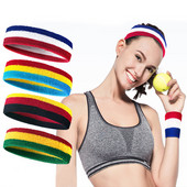 Цветни спортни йога лента за коса Жени Мъже Потни ленти за глава Еластични гумени дишащи ленти за пот Футболни аксесоари за йога за бягане
