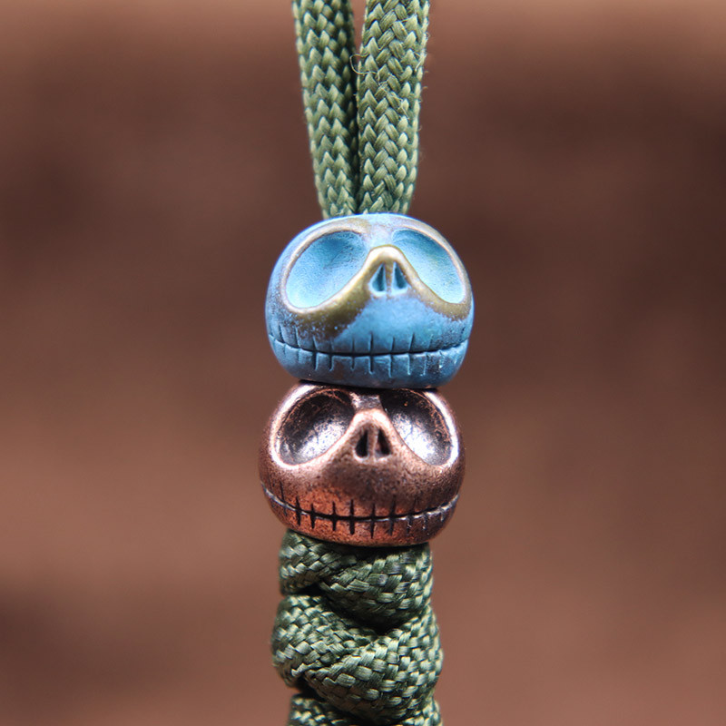 Punk Pumpkin Koljupea Messingist Noa Helmed Vihmavarju Tross Pael õues kootud Ripats EDC Paracord DIY Käsitsi valmistatud aksessuaarid
