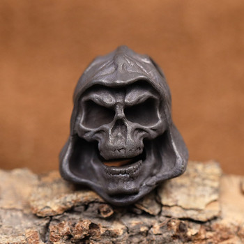 Black Grim Reaper Skull Head Brass Knife Beads EDC DIY Outdoor Paracord Woven Lanyard μενταγιόν Κοσμήματα Punk Vintage αξεσουάρ