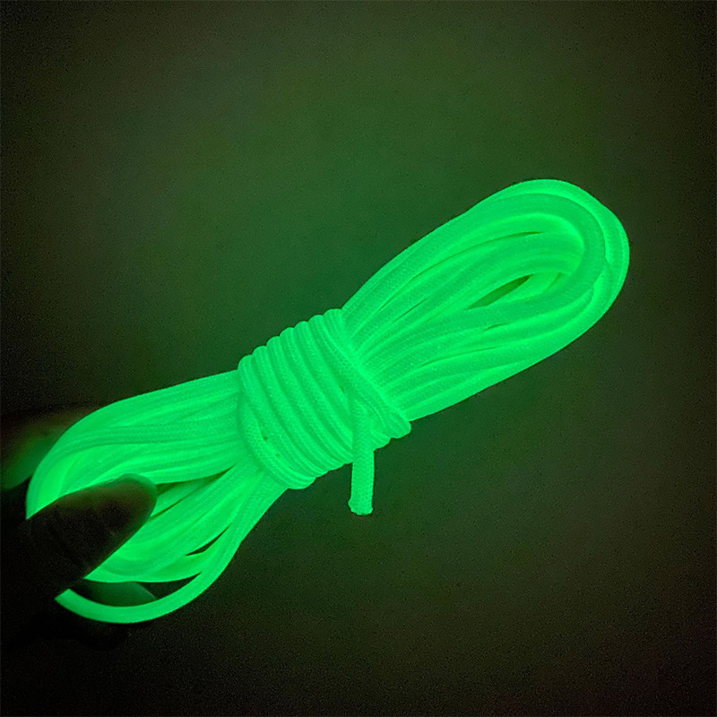 4 mm/9 mag világító esernyőkötél Világító ejtőernyőzsinór kötél kemping kötözőkötél fluoreszkáló sátor kötél túlélő felszerelések
