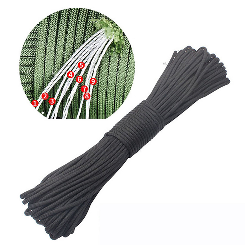 Läbimõõt 4 mm 550 naela langevarju nöör kaelapael Telgi köis 9 haru matkamiseks telkimiseks ronimine matkatelk Multifunktsionaalne Corda