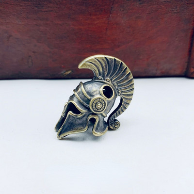 Alamă Grecia Antică Războinic spartan Cicatrice Cască umbrelă frânghie cuțit margele bijuterii DIY Paracord breloc șnur accesoriu pandantiv