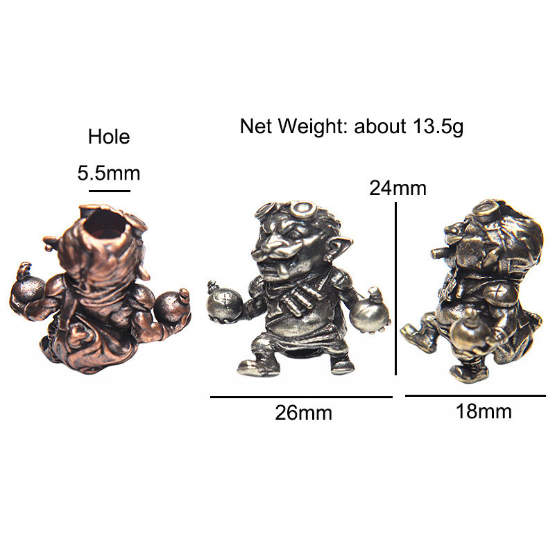 Alliance Gnome Smoking Bomb Soldat Inginer Cuțit din alamă Mărgele DIY Paracord țesut Snur Breloc Pandantive Accesorii pentru instrumente EDC