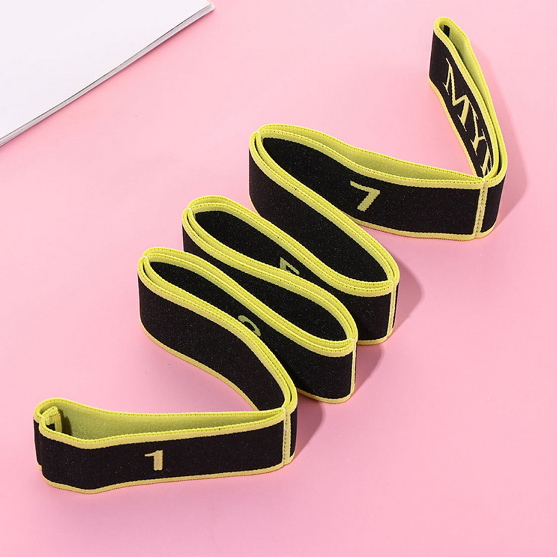 Йога каишка за издърпване колан експандер гимнастика момиче латински танци еластична лента пилатес тренировъчен колан фитнес ластик
