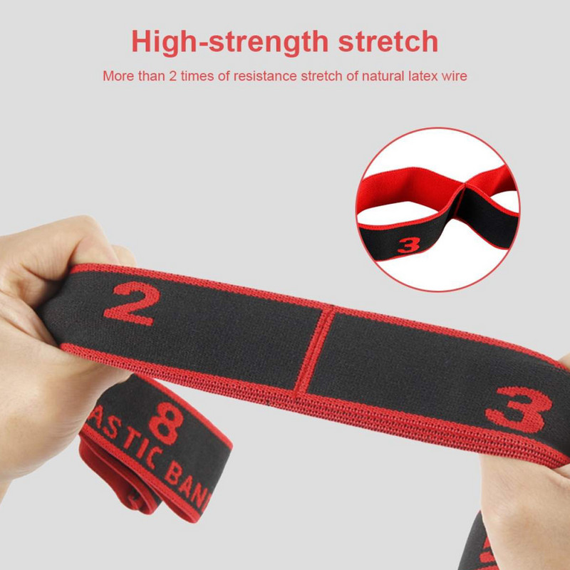 Йога каишка за издърпване колан експандер гимнастика момиче латински танци еластична лента пилатес тренировъчен колан фитнес ластик