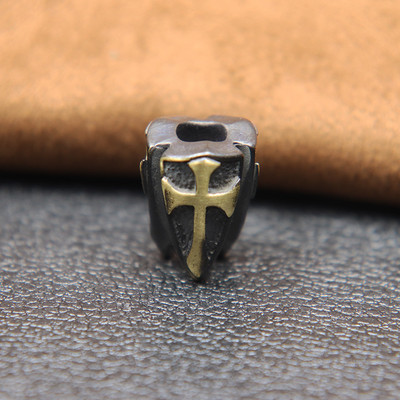 Cuțit din alamă cu scut în cruce, mărgele de bricolaj, umbrelă, frânghie, pandantiv, lanternă, șnur, agățat EDC, instrument de exterior, accesoriu pentru brățară paracord