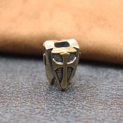 Cuțit din alamă cu scut în cruce, mărgele de bricolaj, umbrelă, frânghie, pandantiv, lanternă, șnur, agățat EDC, instrument de exterior, accesoriu pentru brățară paracord