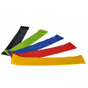 5 цвята йога съпротивителни ленти Здраве Еластични спортни ленти за тяло Латексов колан Издърпайте каишка Сила Бедро Сила Спортни тренировъчни ластици