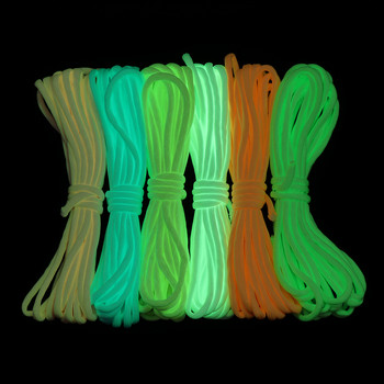 4mm Luminous Paracord 9 Core 550 Outdoor Fluorescent Rope Nylon Tent Cord Glow Parachute Cord Lanyard Camping Survival Ropes