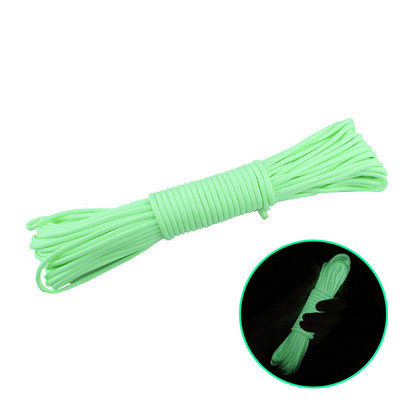 Paracord luminos de 4 mm, 9 miezuri, 550, frânghie fluorescentă în aer liber, cort din nailon, cordon de parașută strălucitor, șnur, corzi de supraviețuire pentru camping