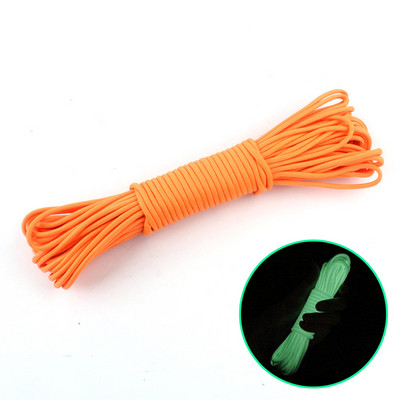 Paracord luminos de 4 mm, 9 miezuri, 550, frânghie fluorescentă în aer liber, cort din nailon, cordon de parașută strălucitor, șnur, corzi de supraviețuire pentru camping