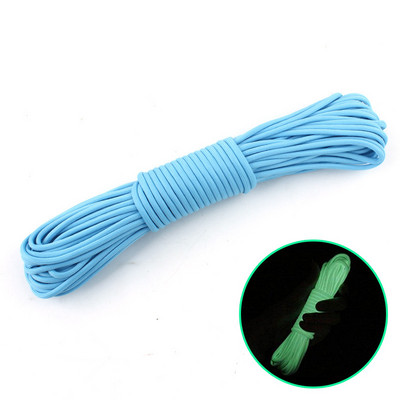 Paracord luminos de 4 mm, 9 miezuri, 550, frânghie fluorescentă în aer liber, cort din nailon, cordon de parașută strălucitor, șnur, corzi de supraviețuire pentru camping