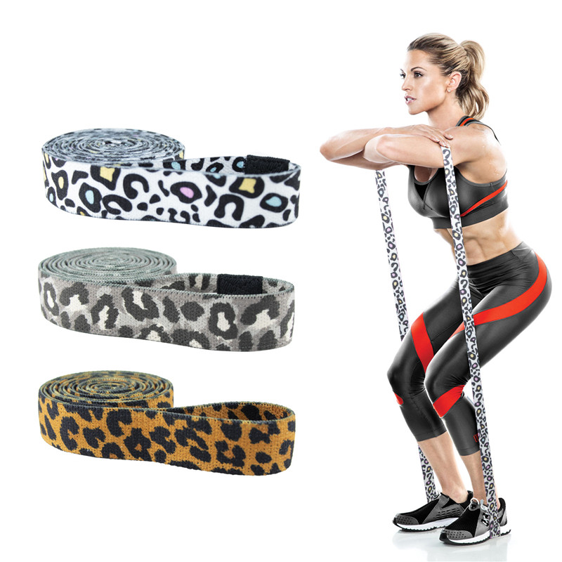 1 buc. Bandă de rezistență pentru yoga cu imprimeu leopard pentru gimnastică, fitness, centură elastică, pentru dansuri latine, bandă sportivă