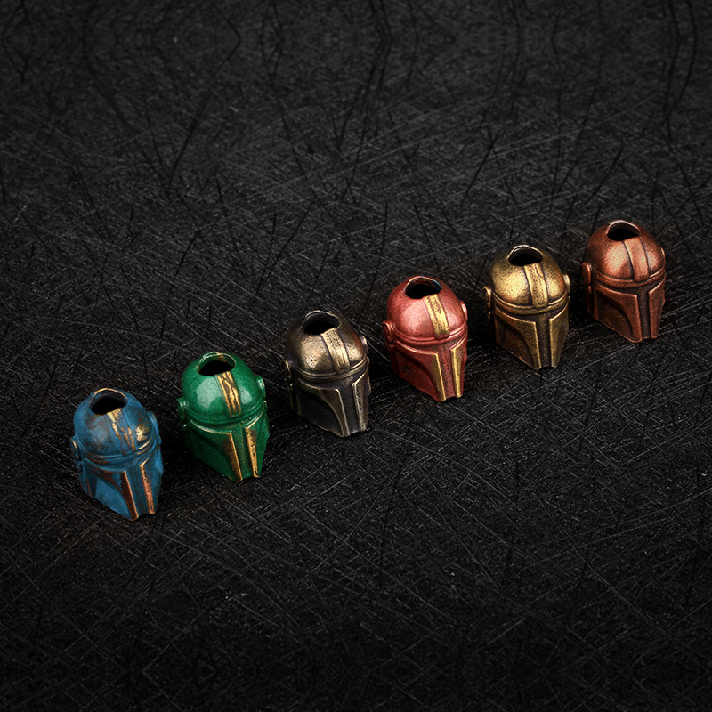 Sisak 6 színben elérhető sárgaréz Paracord medál zsinór Gyöngyök Charms fém távtartó gyöngy összecsukható késhez EDC