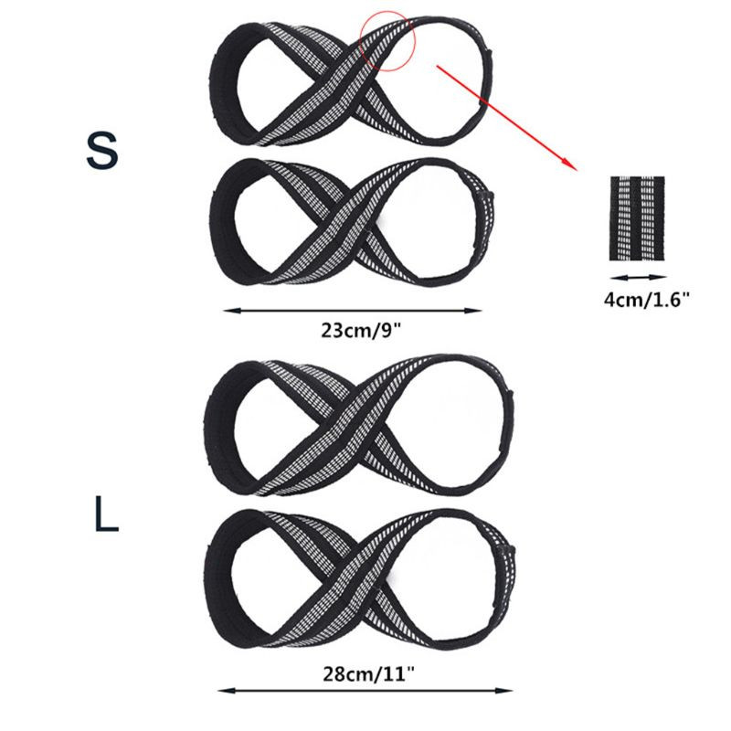 1 чифт Фигура 8 Каишка за вдигане на тежести Каишка за китка DeadLift за фитнес зала Фитнес Набирания Фитнес оборудване за бодибилдинг