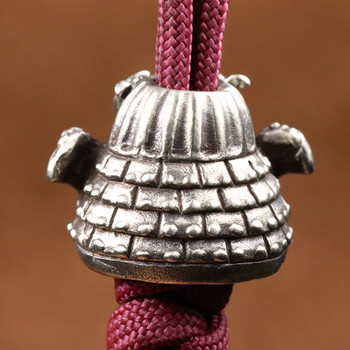 Κράνος Japanese Samurai Generals Skull Head Brass Knife Bead Outdoor EDC DIY Paracord Lanyard Μπρελόκ Κρεμαστό Αξεσουάρ Εργαλεία
