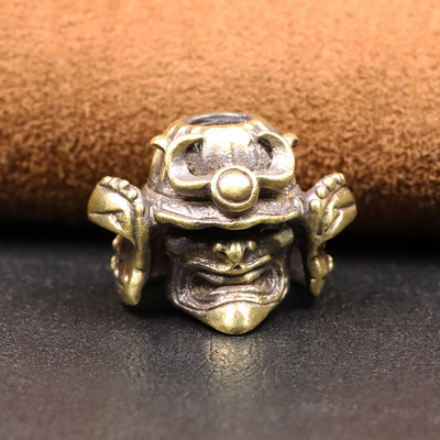 Samurai japonezi generali cască cap de craniu din alamă cuțit mărgele în aer liber EDC bricolaj paracord șnur breloc pandantiv accesorii instrumente