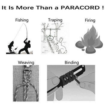 Paracord Bracelet Rope Parachute 550 Cord Outdoor Survival Rope DIY Braiding Making Cord for Climbing Camping 7 Strand 100FT