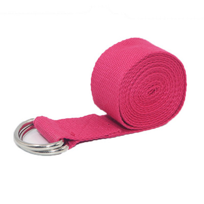 183x3,8 cm joogarihm, vastupidavad puuvillased harjutusrihmad reguleeritava D-rõngaga pandlaga Pilatese vöö jooga venitusrihm fitnessi jaoks