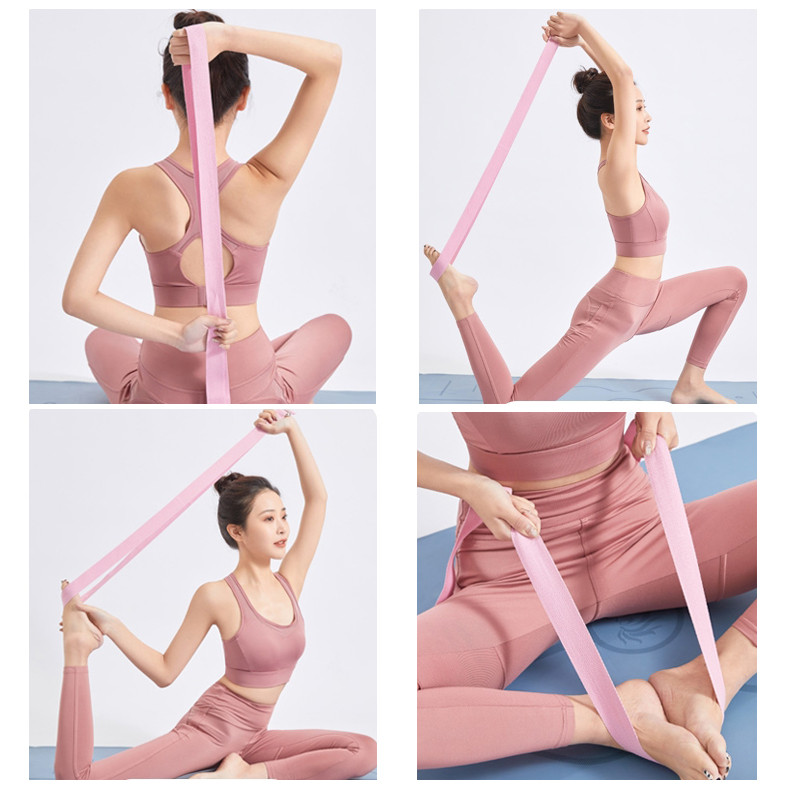 183x3,8 cm joogarihm, vastupidavad puuvillased harjutusrihmad reguleeritava D-rõngaga pandlaga Pilatese vöö jooga venitusrihm fitnessi jaoks