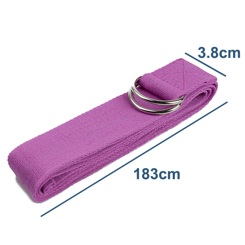 183x3,8 cm joogarihm, vastupidavad puuvillased harjutusrihmad reguleeritava D-rõngaga pandlaga Pilatese vöö jooga venitusrihm fitnessi jaoks