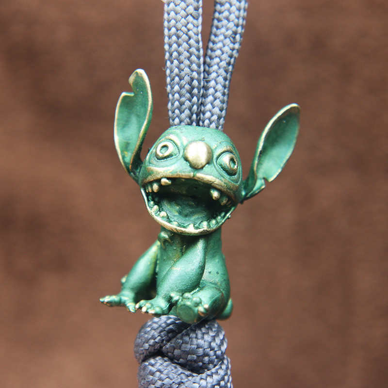 Nagy fülek száj koala figurák sárgaréz kés zsinór medálok EDC kültéri paracord gyöngyök varázslatok barkácsolás kulcstartó kiegészítők forró rajzfilm