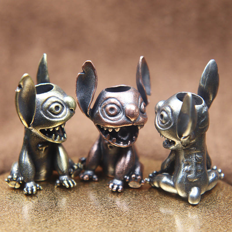 Nagy fülek száj koala figurák sárgaréz kés zsinór medálok EDC kültéri paracord gyöngyök varázslatok barkácsolás kulcstartó kiegészítők forró rajzfilm