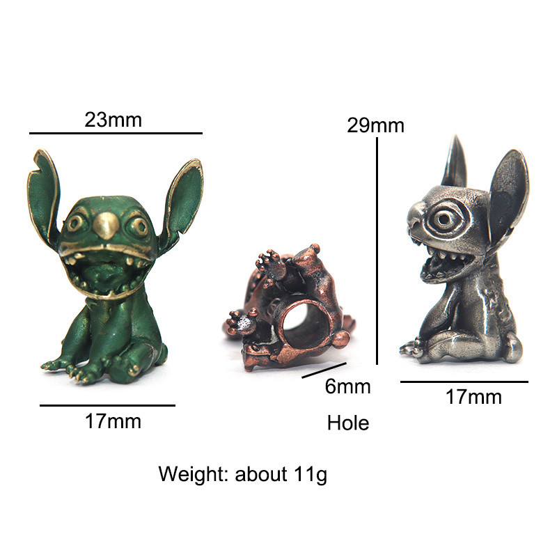 Nagy fülek száj koala figurák sárgaréz kés zsinór medálok EDC kültéri paracord gyöngyök varázslatok barkácsolás kulcstartó kiegészítők forró rajzfilm