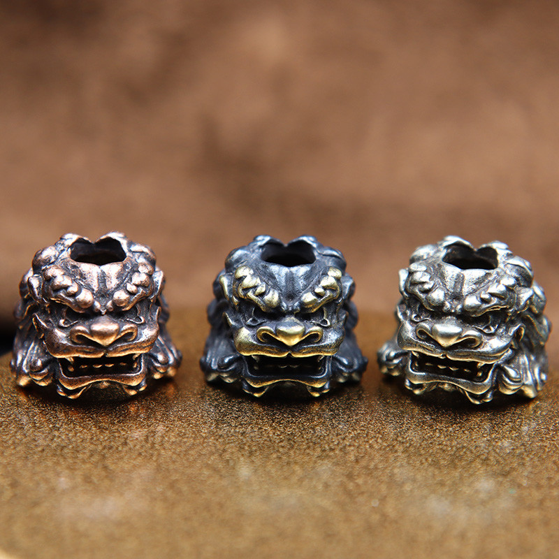 Hiina iidne palee Lõvipea noahelmed Vintage messingist EDC välistingimustes meisterdamiseks Paracord kootud kaelapaelad ripatsid ehted aksessuaarid