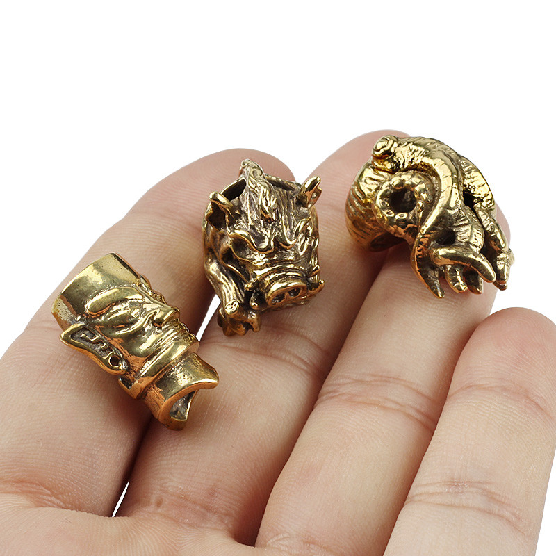 1tk/partii Kaheksajalg Noahelmed Messingist Metssea Helmed Vihmavarju Köis Ripats Punane Vask Paracord Helmed DIY