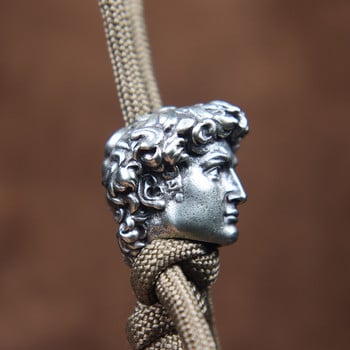 David Head Figures Paracord Beads Κορδόνι κρεμαστό μενταγιόν ορείχαλκο εξωτερικού χώρου EDC εργαλείο φακός υφαντά κρεμαστά ομπρέλα με σχοινί DIY αξεσουάρ