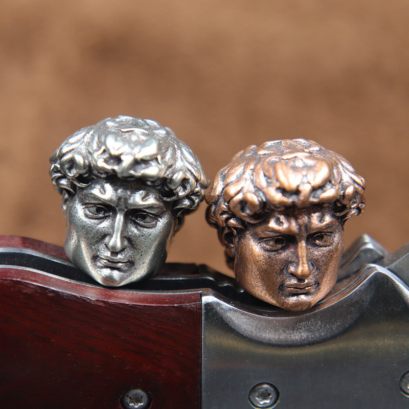 David Head Фигури Paracord Мъниста Връзка Висулка Месинг Външен EDC Инструмент Фенерче Тъкани чадъри Въже Завеси Направи си сам аксесоари