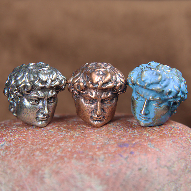 David Head Фигури Paracord Мъниста Връзка Висулка Месинг Външен EDC Инструмент Фенерче Тъкани чадъри Въже Завеси Направи си сам аксесоари