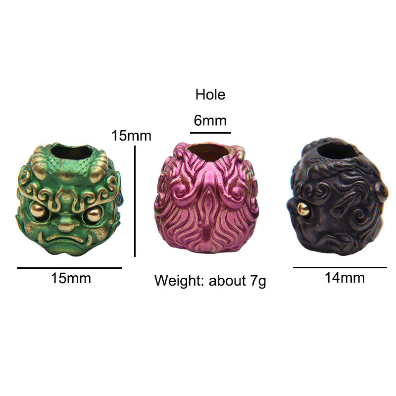 Müütiline metsaline Pixiu pea, skulptuur, nuga rant