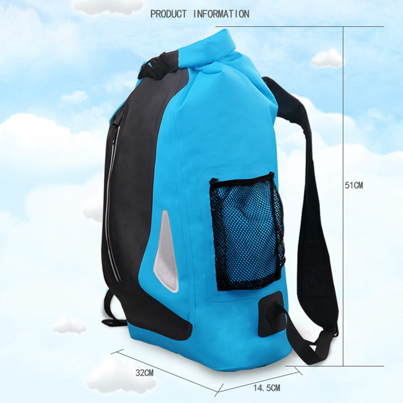 Uus veekindel kuivkott kuivseljakott süstasõiduks kanuusõiduks ujuv jõejäljega purjetamine 500D PVC 25L raskeveokite parvetamise pakett